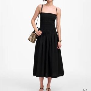 Madewell black smocked maxi dress